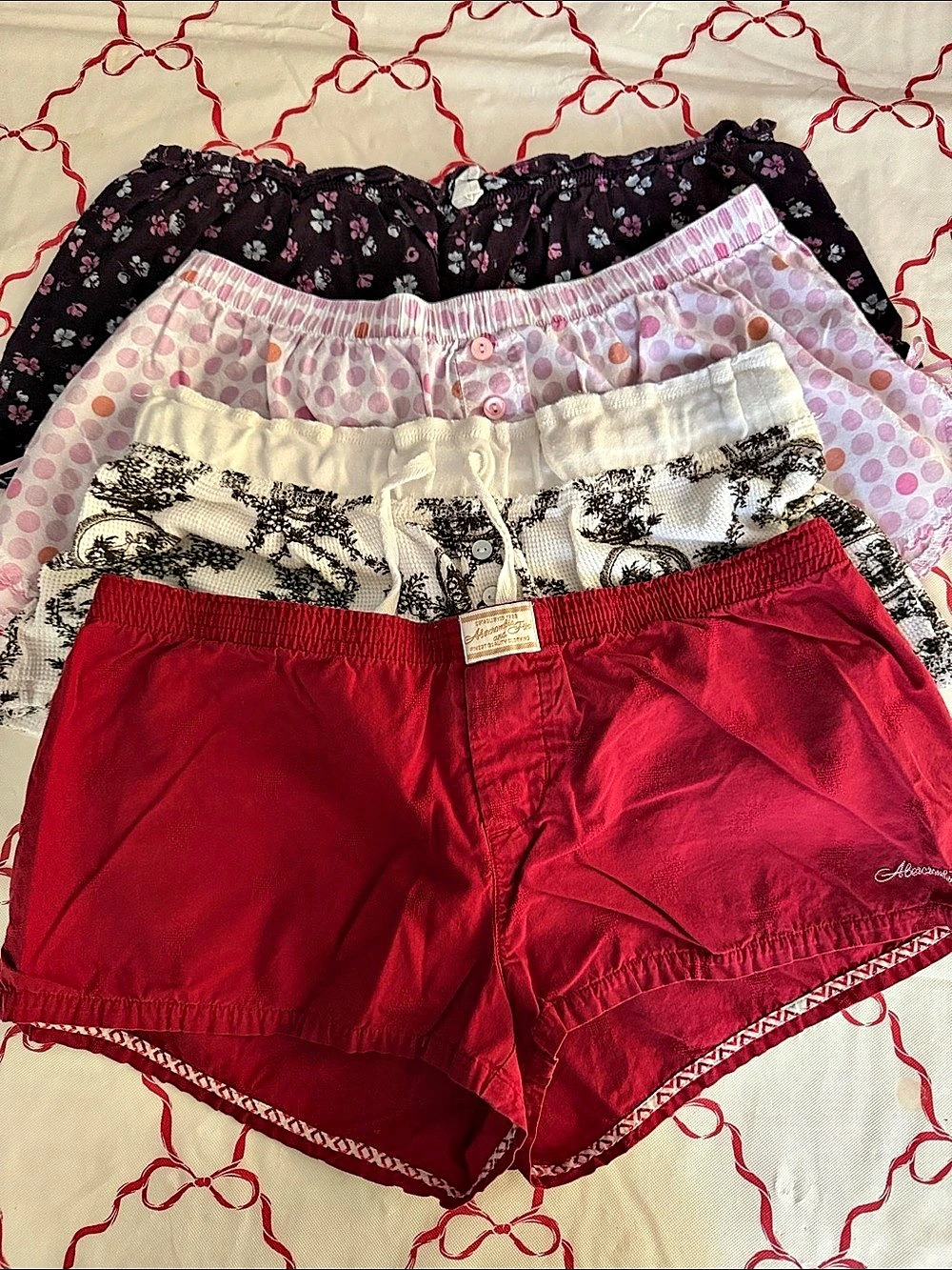 2 A&F Sleep M Sleep Shorts, plaid and fleece